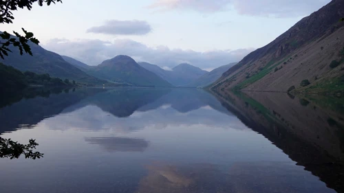 Wastwater's tranquil, isolated beauty from the path by Wasdale YHA.