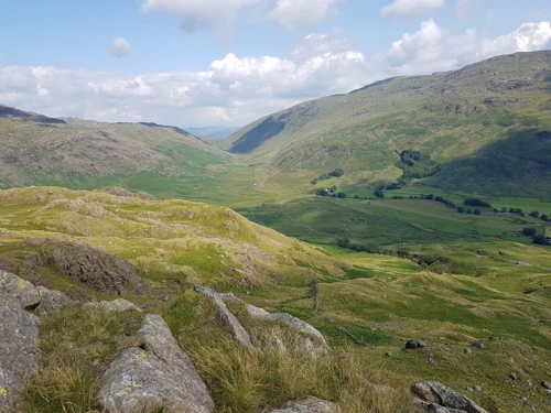 Looking back to Wrynose Bottom from Hard Knott.