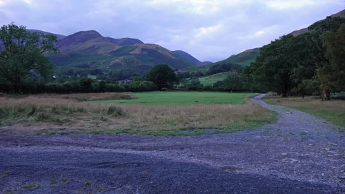 Looking back to the youth hostel from the bridleway between Buttermere and Crummock Water