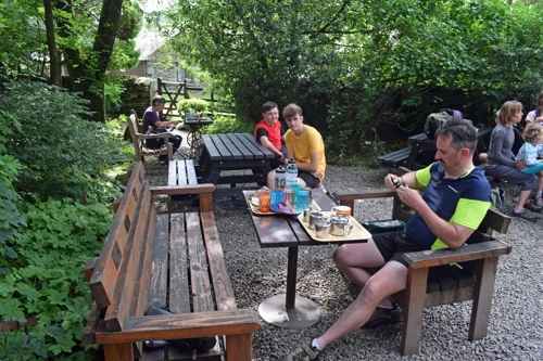 Tea and cakes at the Watendlath café after some very tough climbs