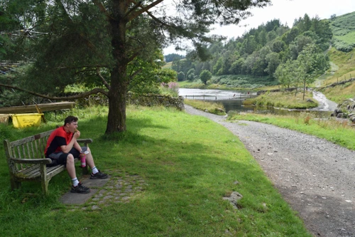 Dillan near the Devil’s Punchbowl, Watendlath. Tao, George and Jude’s final track descent is on the right