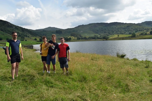 Tao, Jude, George and Dillan by the Devil’s Punchbowl, also known as Watendlath Tarn