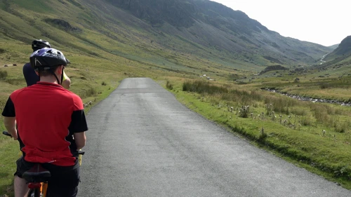 Honister Pass opens up ahead