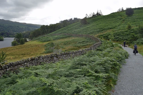 Dillan follows the Rydal Water path towards Ambleside.
