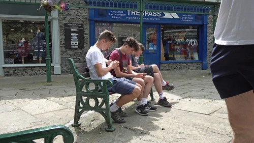 George, Jude and Dillan after lunch in Ambleside.