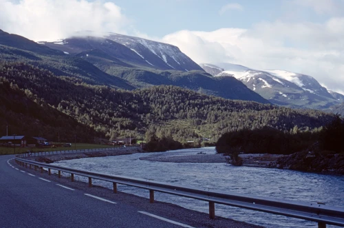 Looking back to Galdhøpiggen, Norway’s highest, from Galdbygde on the Bøvra.