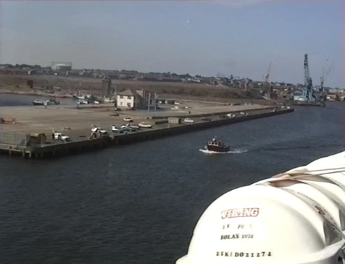 Ferry approaching Tyne Commission Quay, North Shields.