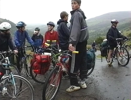 Partway up the hairpin climb at Sarn Helen, just below the Devil's Elbow, 26.9 miles into the ride on a very wet afternoon