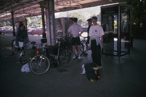 The second group - Julian, Oliver and Luke - meet at Newton Abbot station.