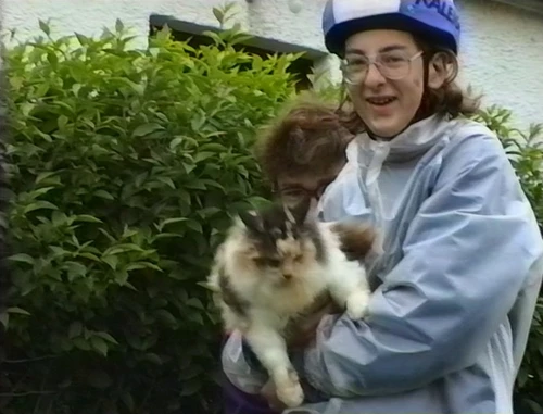 Paul Hardman performs a ventriloquist act with Mrs Fergusson's cat, ably assisted by Paul Smith.