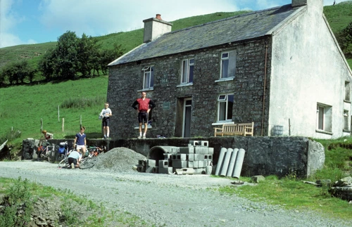Doing the chores at Tyncornel youth hostel