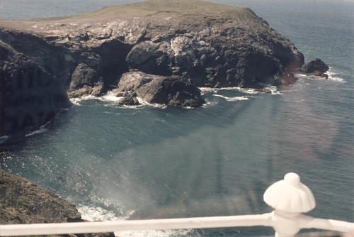 22 Apr 1987 · View towards Dinas Head and the sea from Trevose Head Lighthouse’s lantern room.
