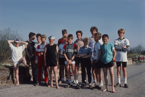 23 Apr 1987 · On the road from Jamaica Inn to Liskeard, just past Harrowbridge Hill Farm, after a cooling dip in the Fowey. Gary Johnson, Graham Moates, Martin Olney, Warren Masters, Jason Morris, Catherine Burnard, Mark Williams, Brett Jamieson, Mark Moxham, Paul Deslandes, Michael J, Philip Humphreys, Mark Morris and Richard B.