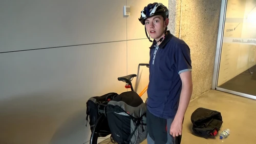 Dillan, among the first ready to leave Bergen Airport.