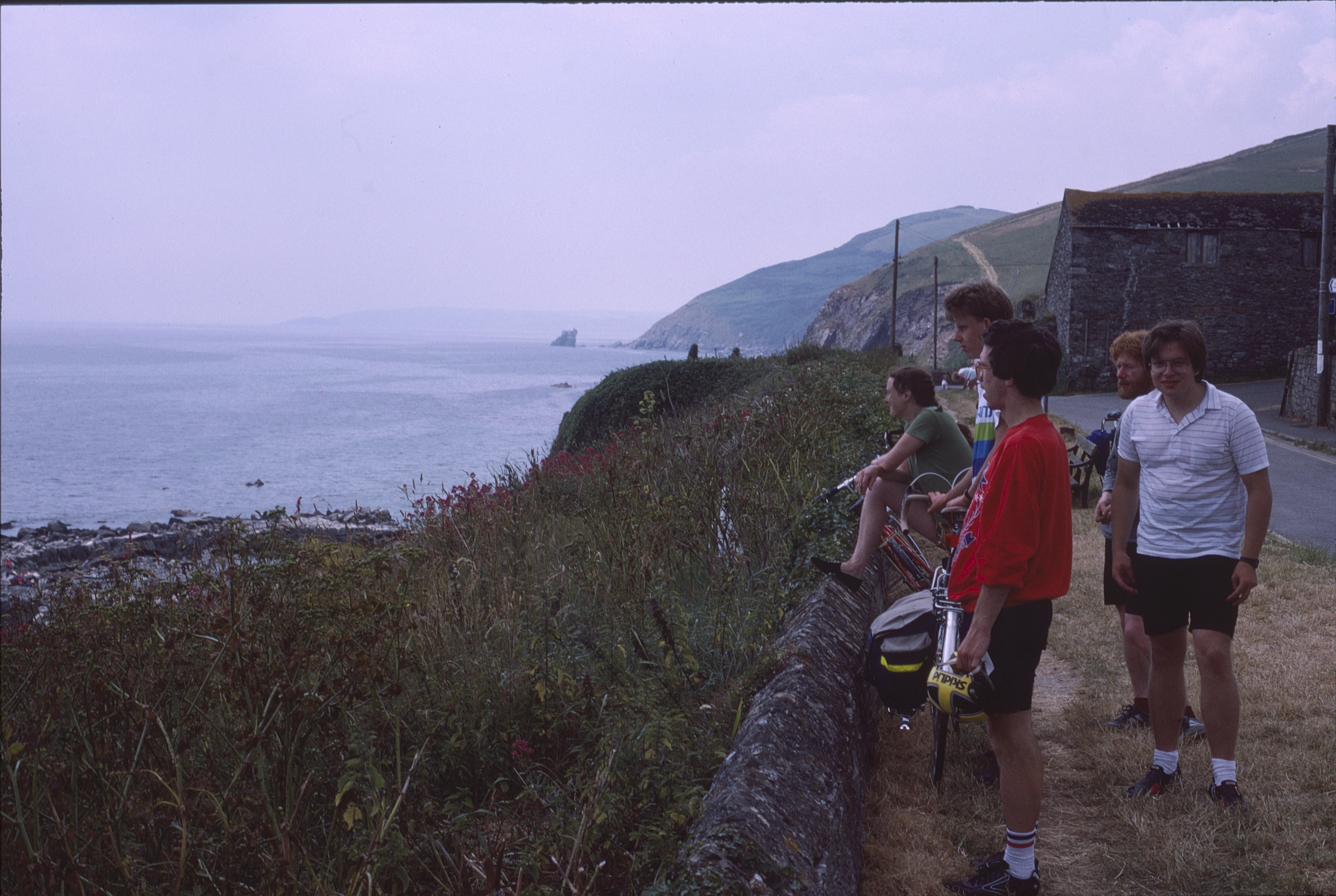 Admiring the coastal views from Finnygook Lane, Portwrinkle. Left to right: Nonie McKenzie, Mark Williams, Steven Hills, Mike Giles, Mark Moxham.