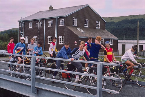 23 Aug 1988 · The complete group outside Glenbrittle Youth Hostel, ready to leave. Left to right: Chris, Darrel, Andrew S, Graham, Andrew B, Jeremy, Mark, Brett, Michael H, Philip M, Jason, Philip H.