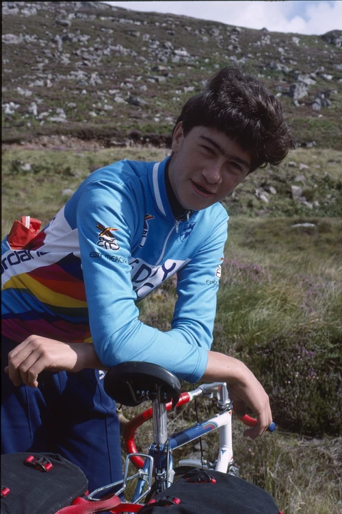 25 Aug 1988 · Andrew Brush, sun on his back, leaving Sand Beach car park—six miles in.