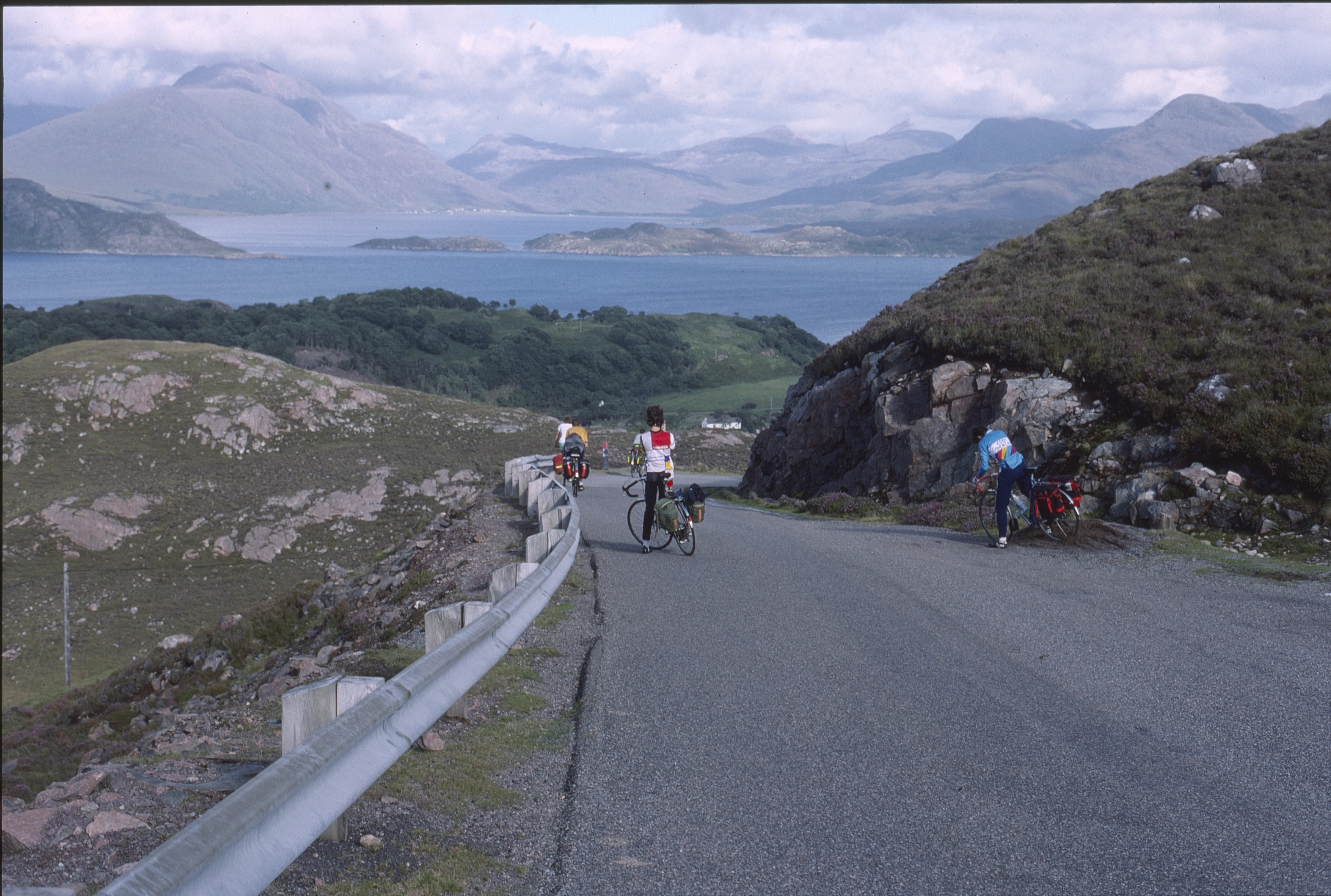 Tail-enders round A’ Bhainlir headland: Loch Shieldaig opening out, Upper Loch Torridon beyond.