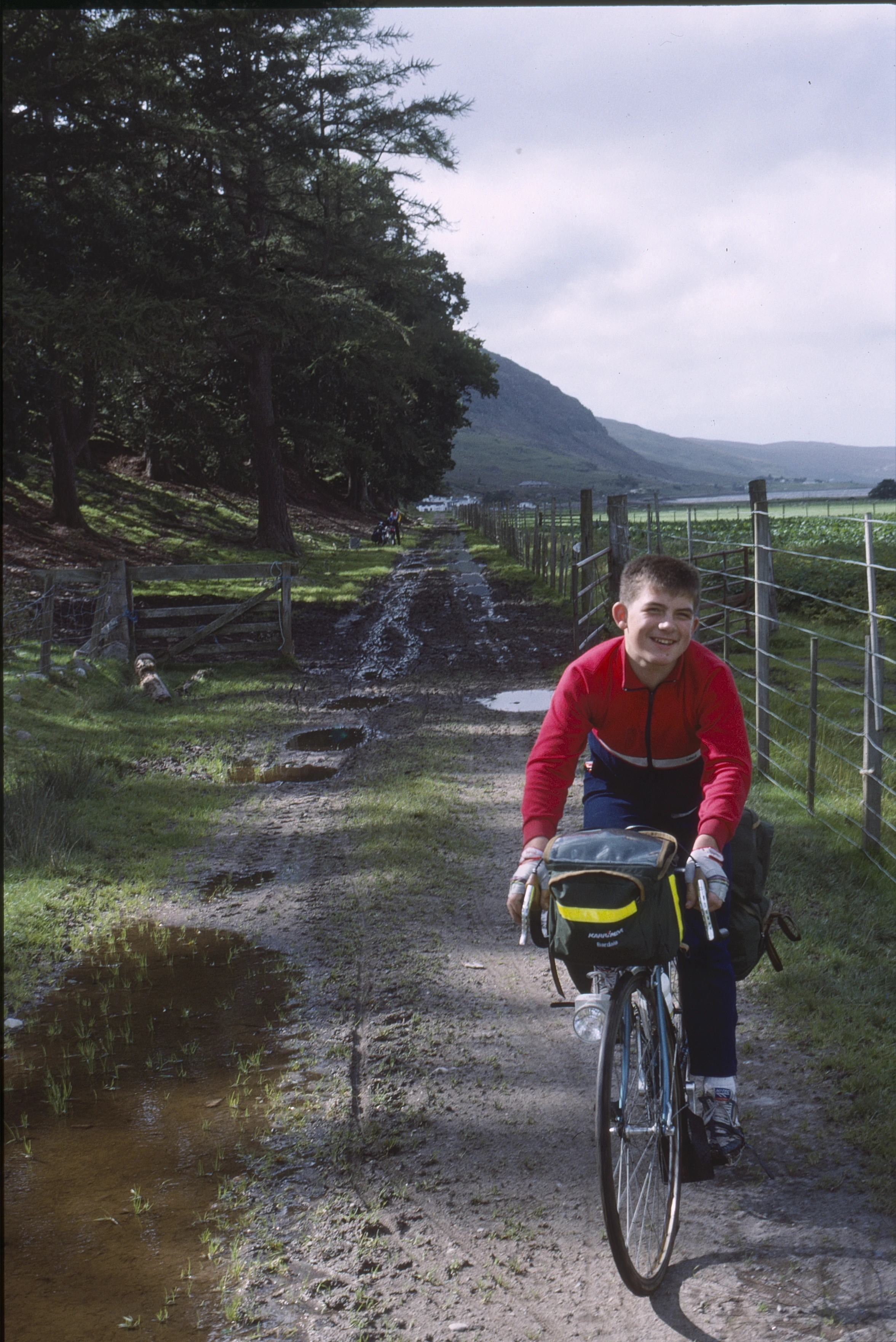 Stephen Wilson on the track from Kappoch Farm House, Dundonnell, after the extremely muddy section.