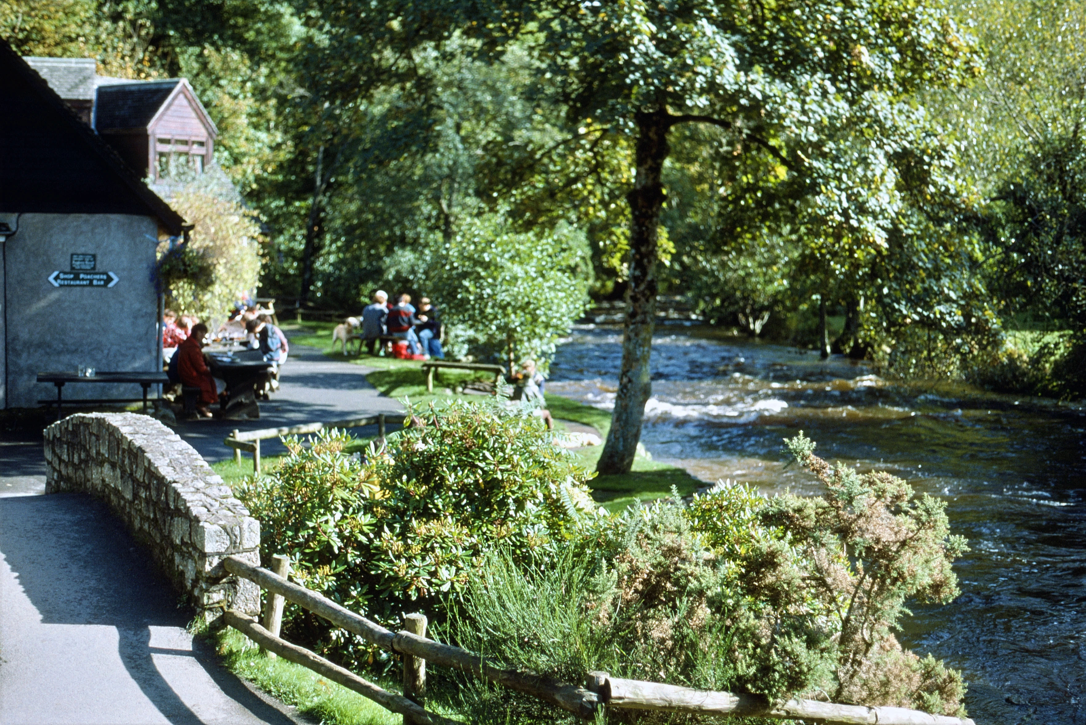 Fingle Bridge Inn on the banks of the River Teign.