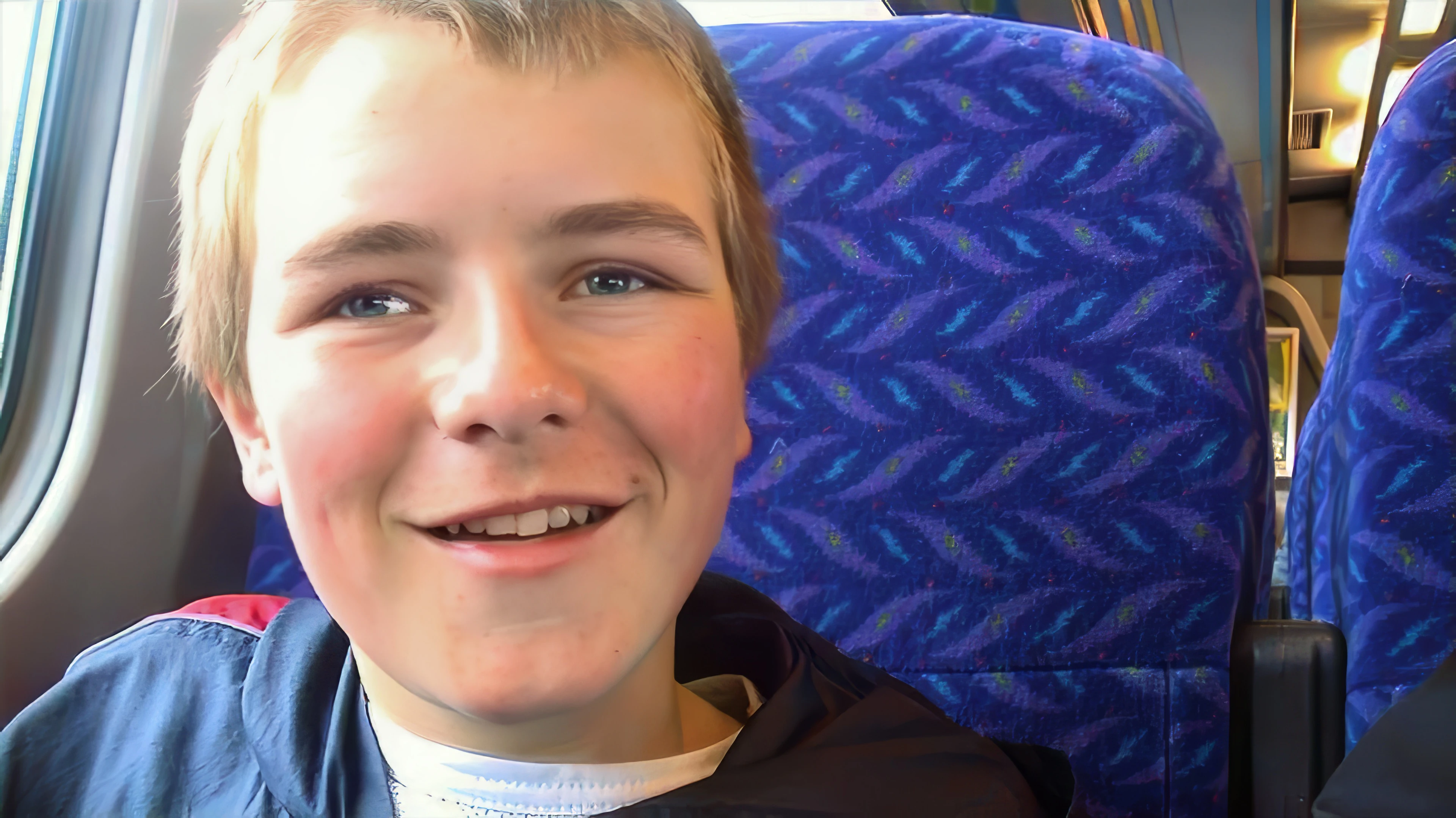 Josh on the Camborne–Liskeard train, end of his first tour—only slightly aching legs.