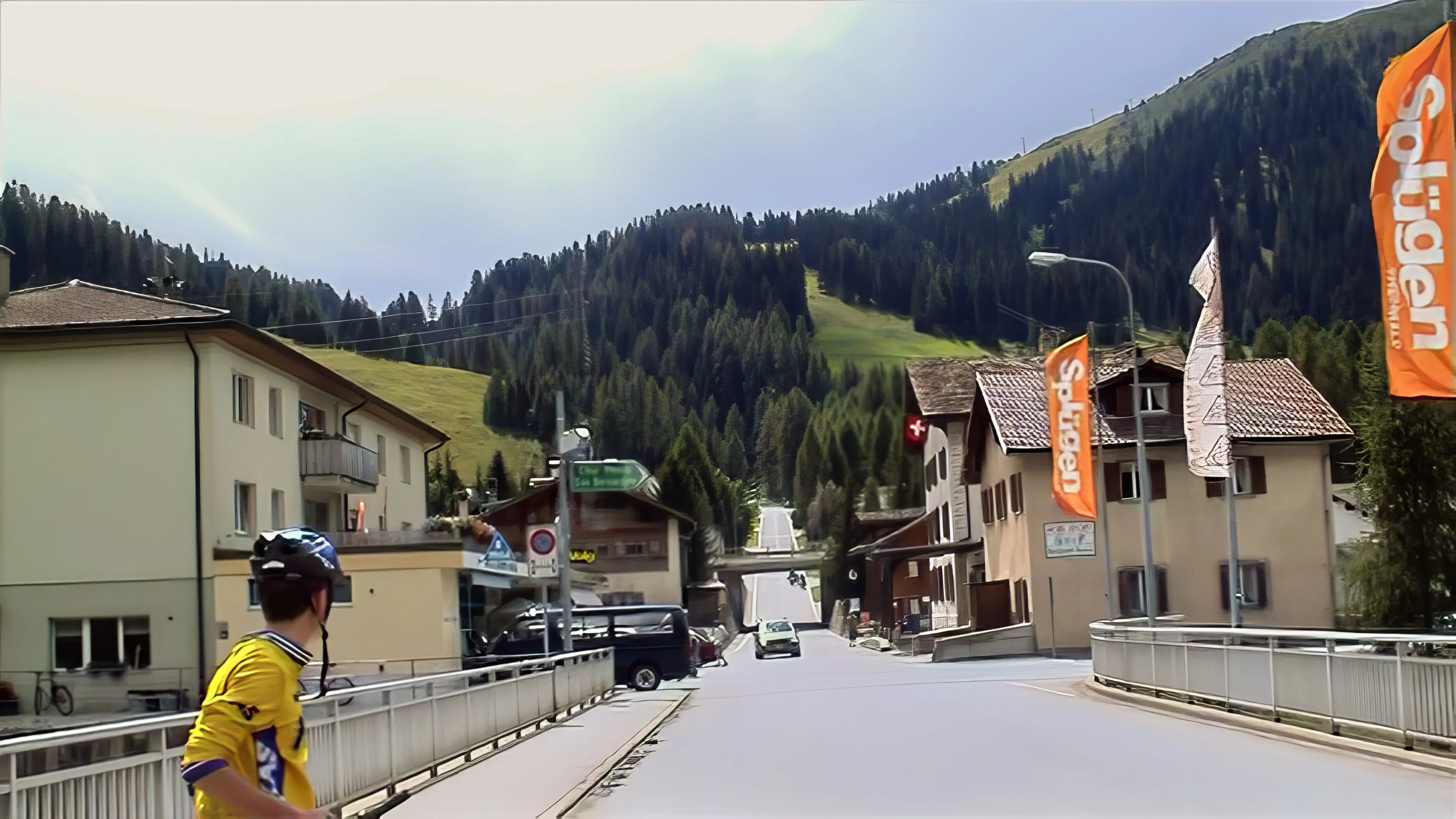 Splügen town centre, 11.5 miles into the ride.