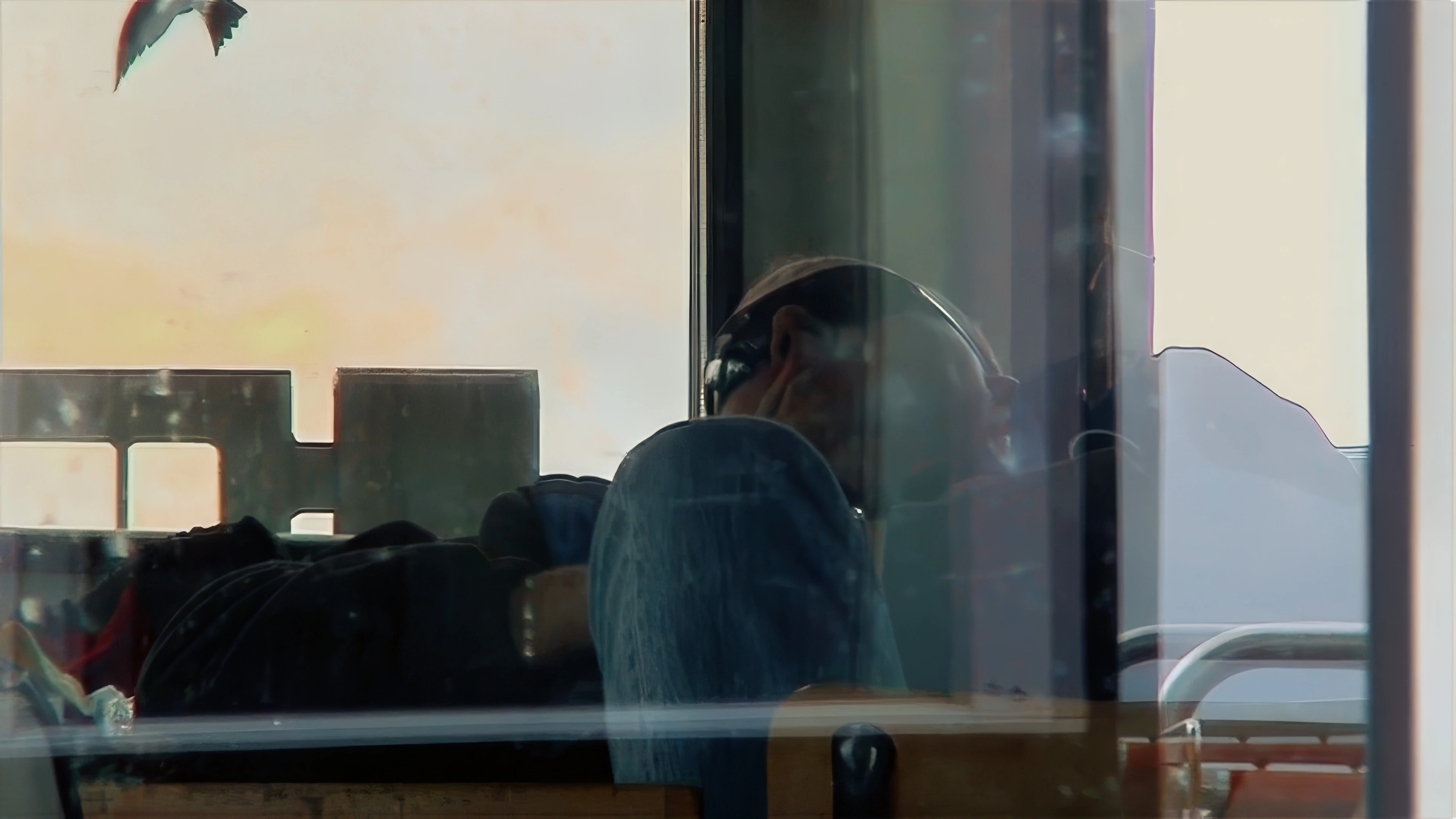 The gondola operator takes his lunch break.