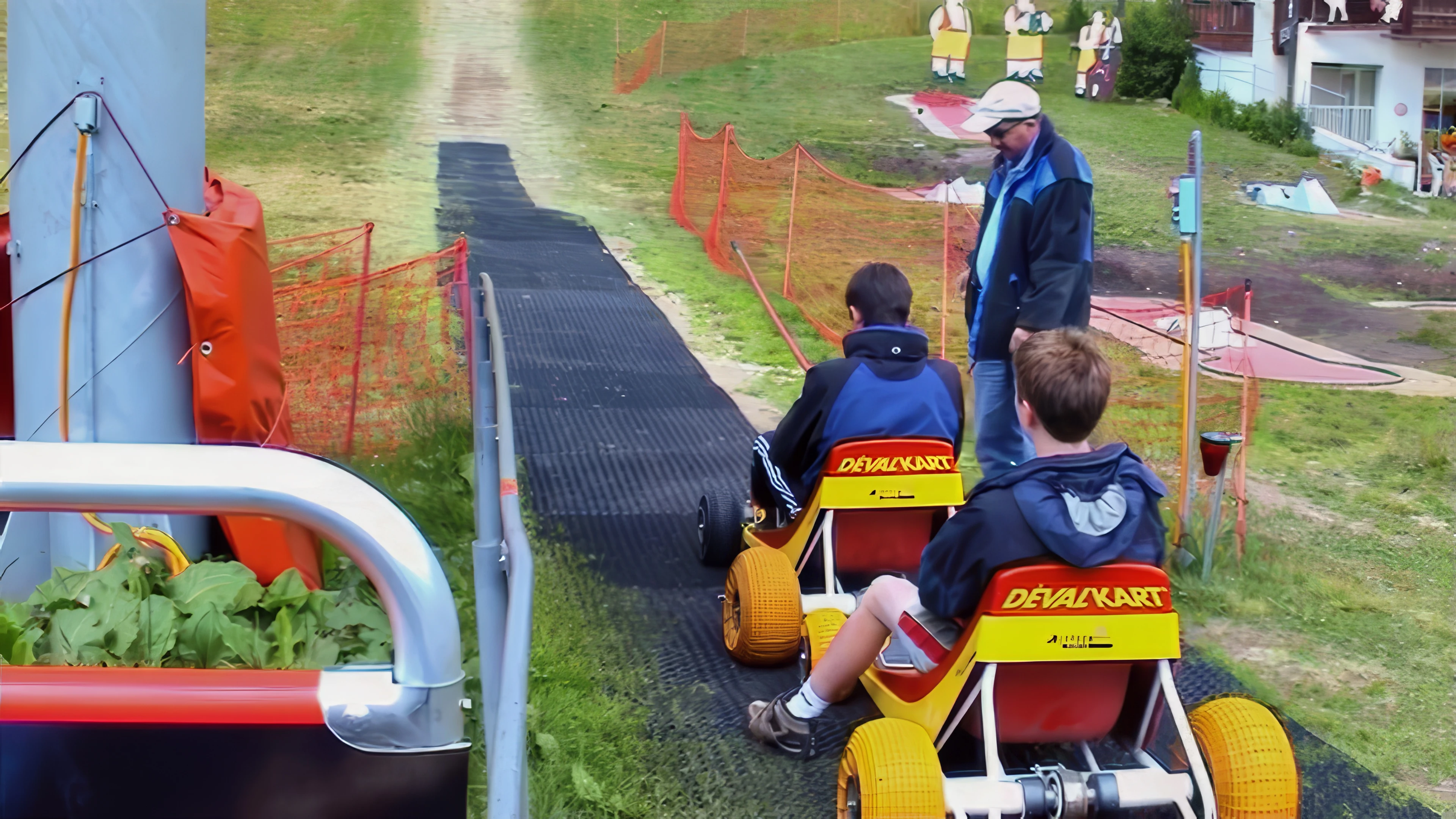 Tao and Joe try downhill karting at Riederalp.