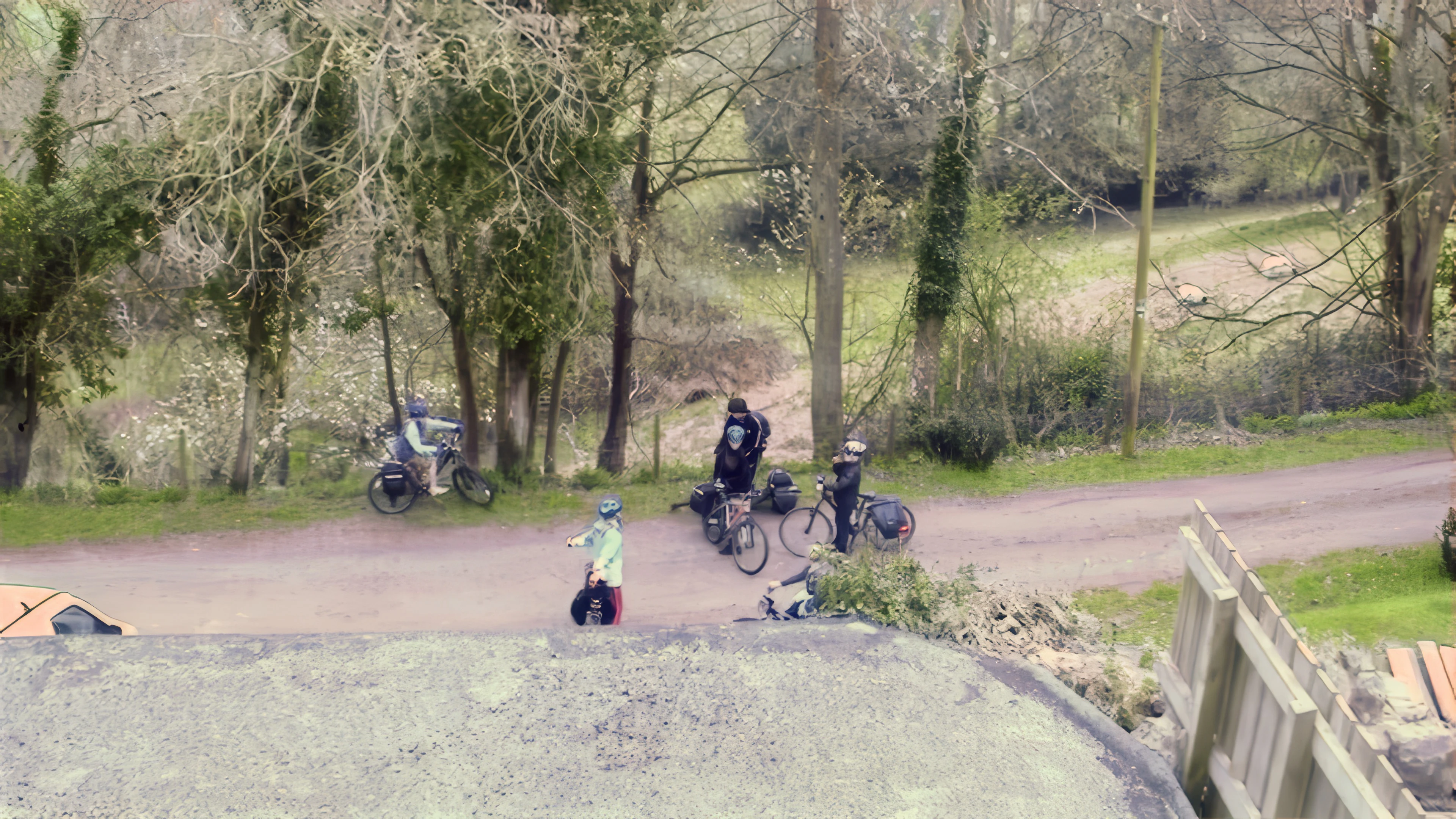 View from our dorm at Quantock Hills Youth Hostel as the group get ready to leave.