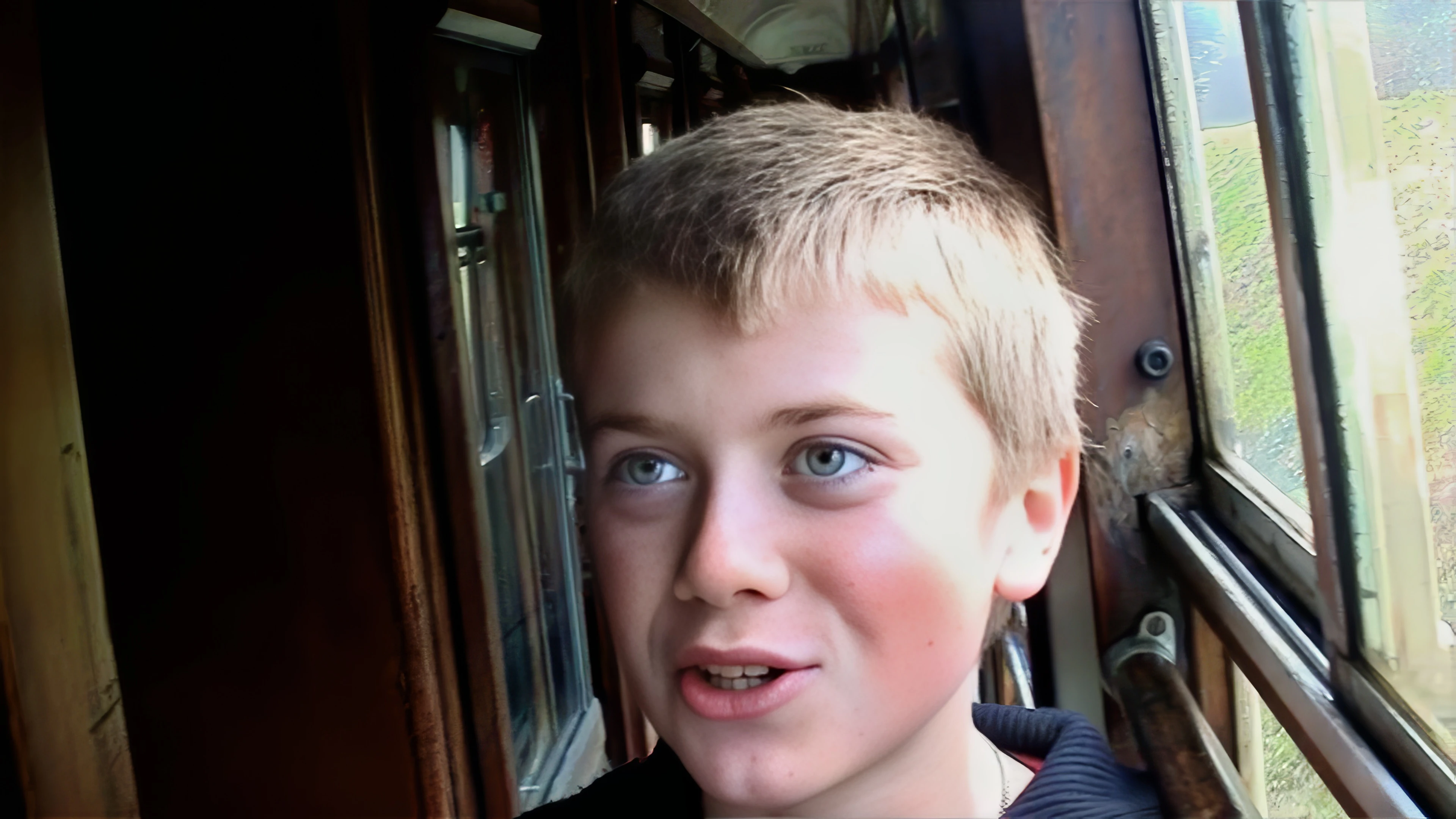 Sam reckons we’ve become trainspotters on the 12:48 steam train from Watchet to Bishops Lydeard.
