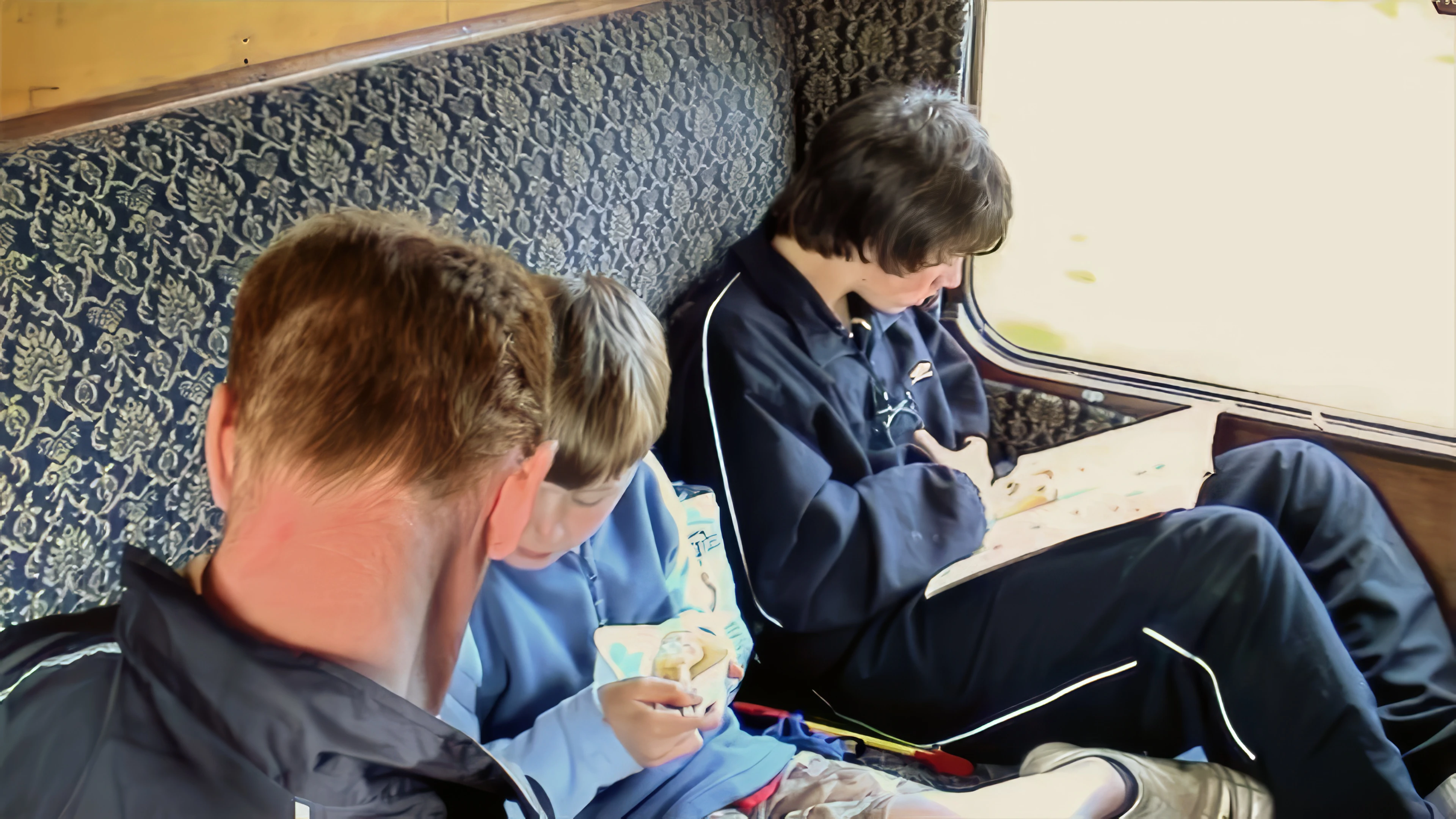 Enjoying lunch on the steam train to Bishops Lydeard.