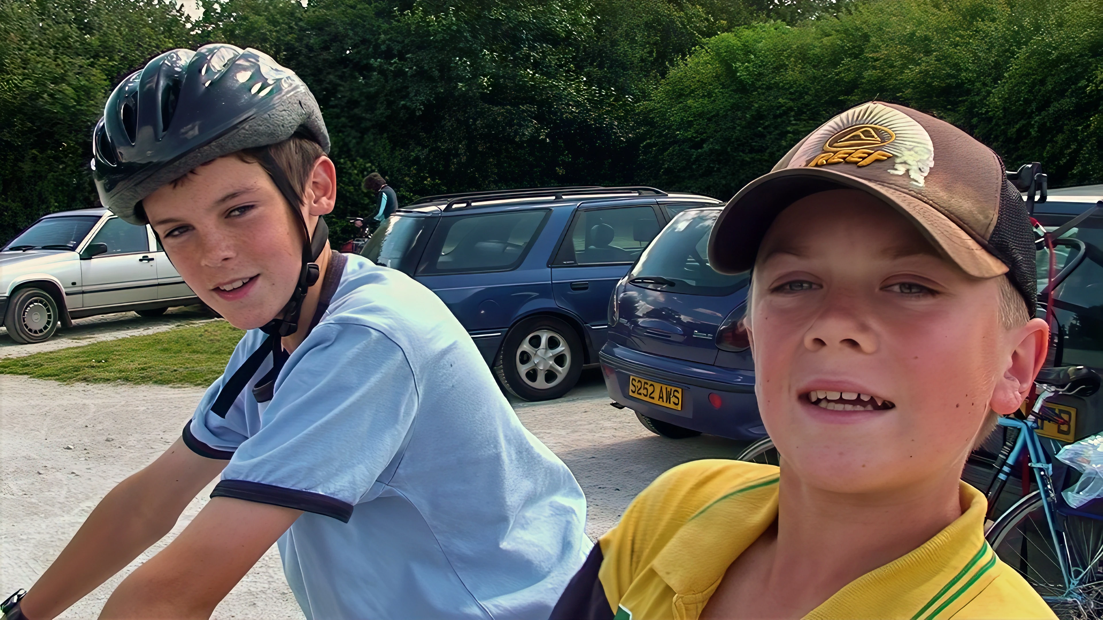 Freddie and Sam at Dunmere car park, near Bodmin.