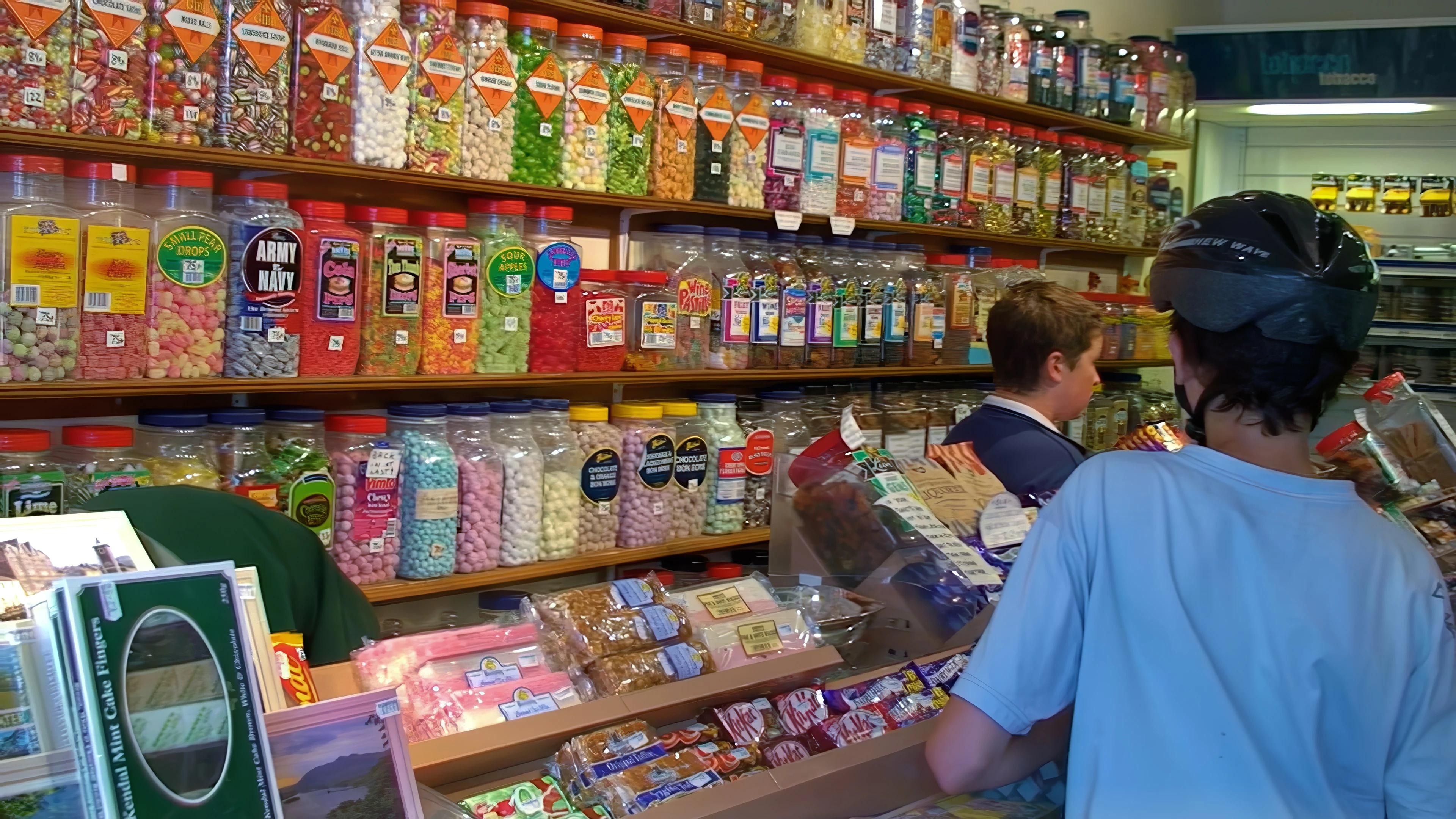 A well-stocked old-fashioned sweet shop in Keswick.