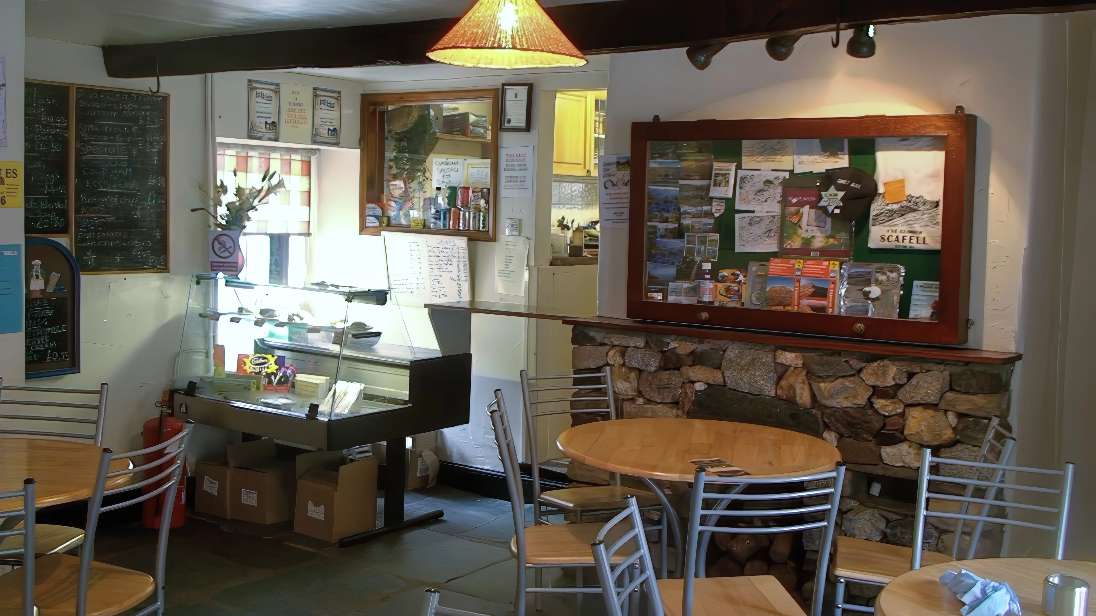 Inside the Seathwaite cafe where we had lunch.