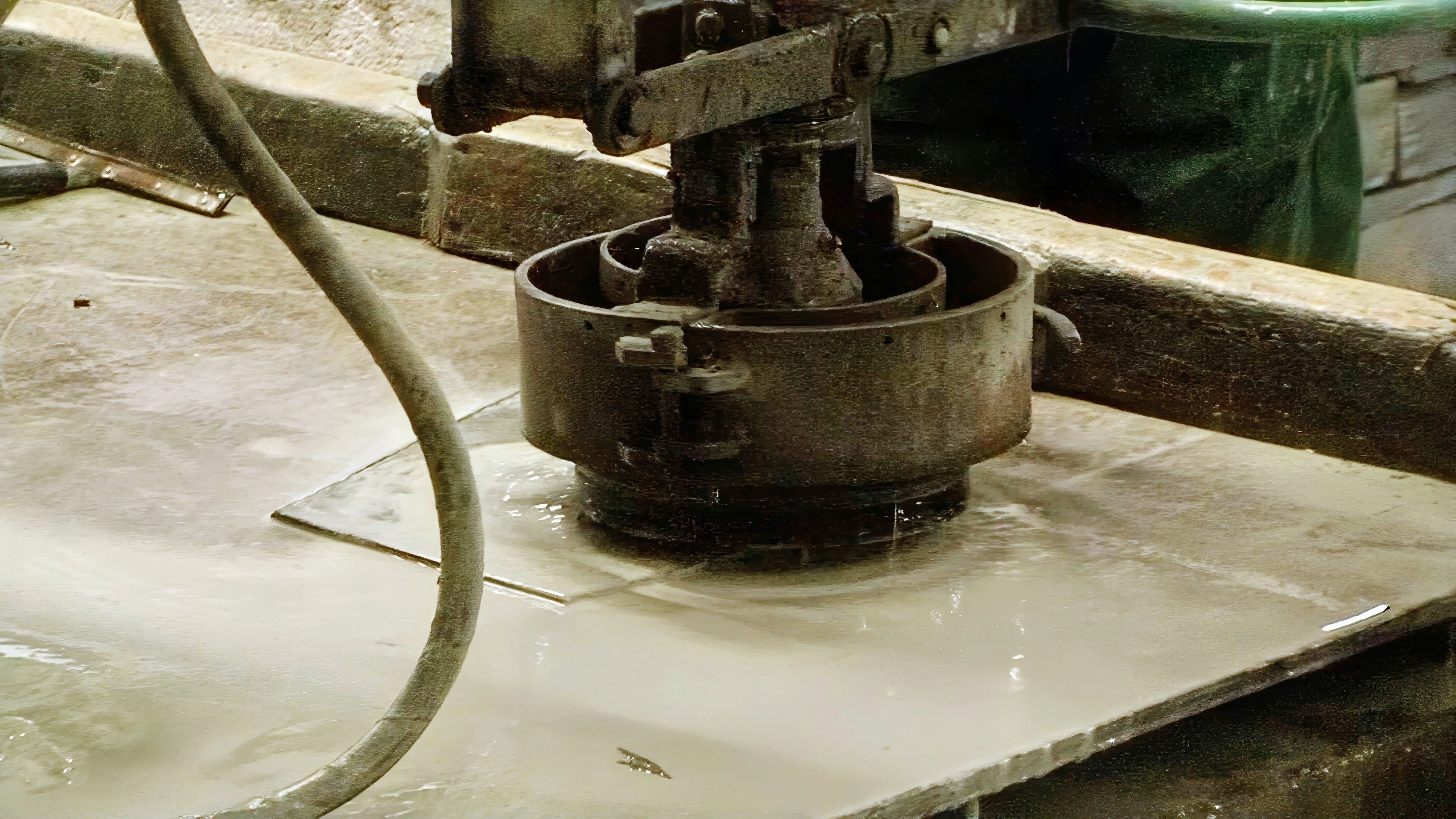 A slate grinder at Honister Slate Mine.