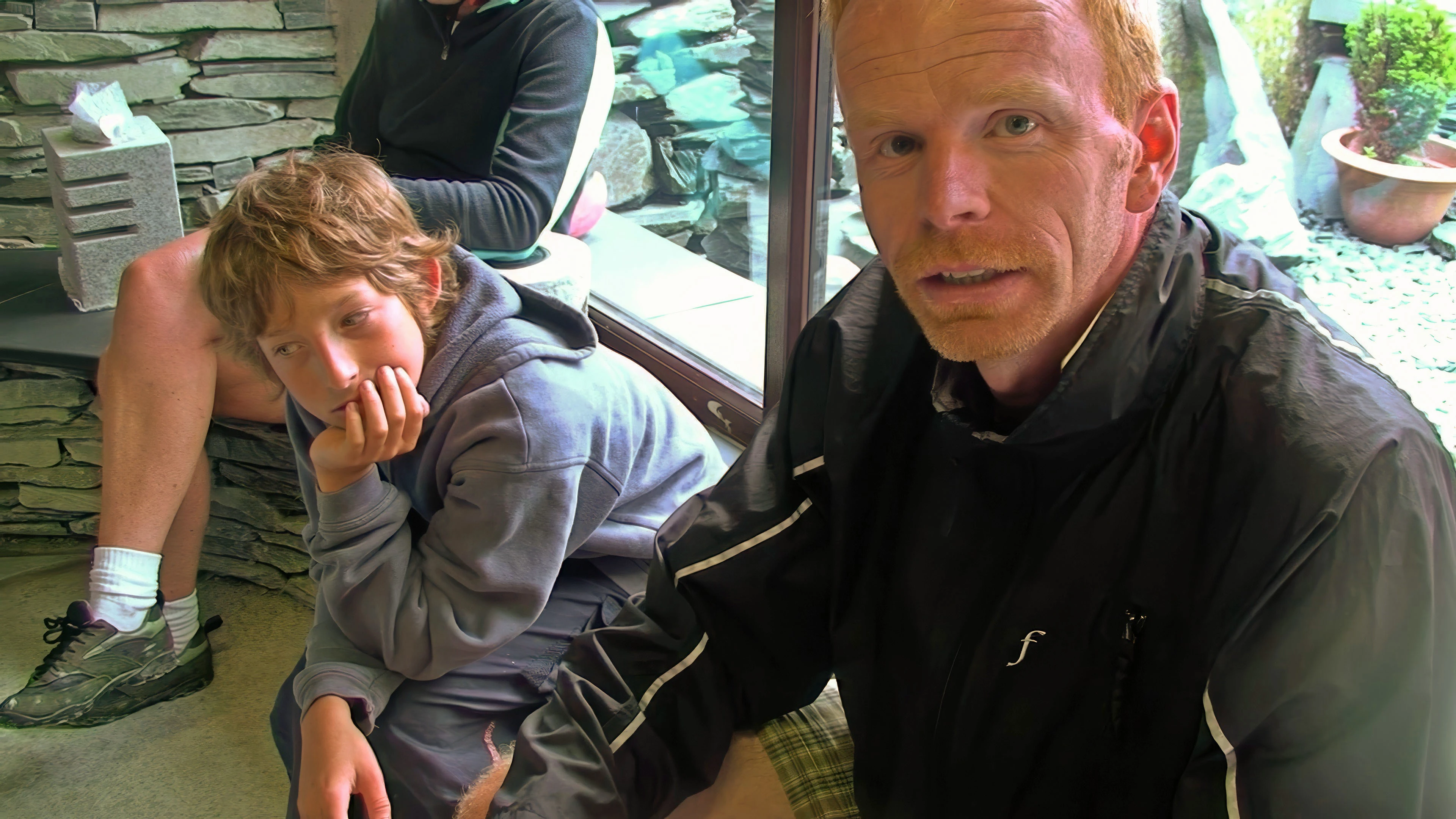Charles delivers a to-camera commentary at Honister Slate Mine.