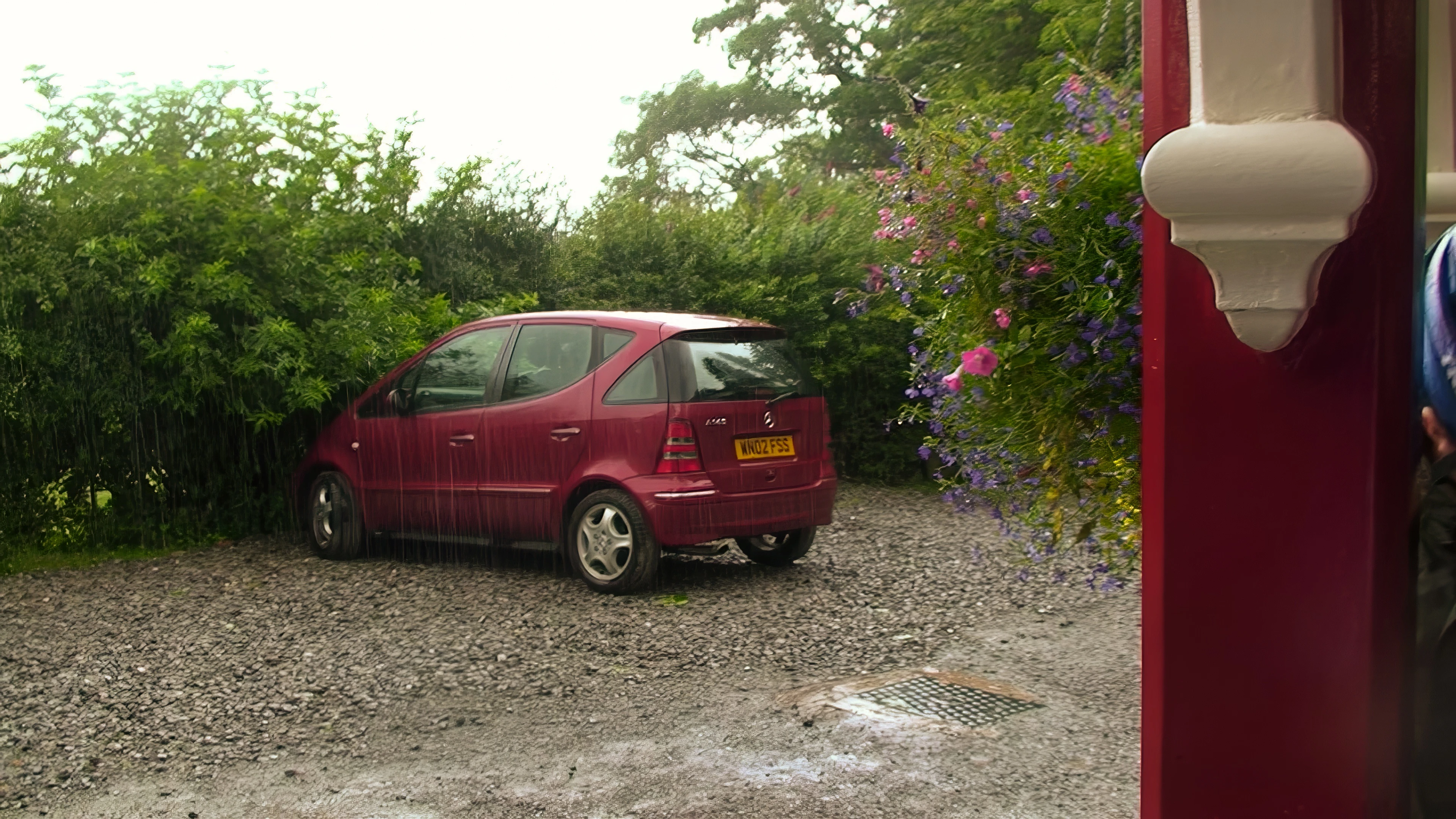 Rain pouring down at Buttermere YH.