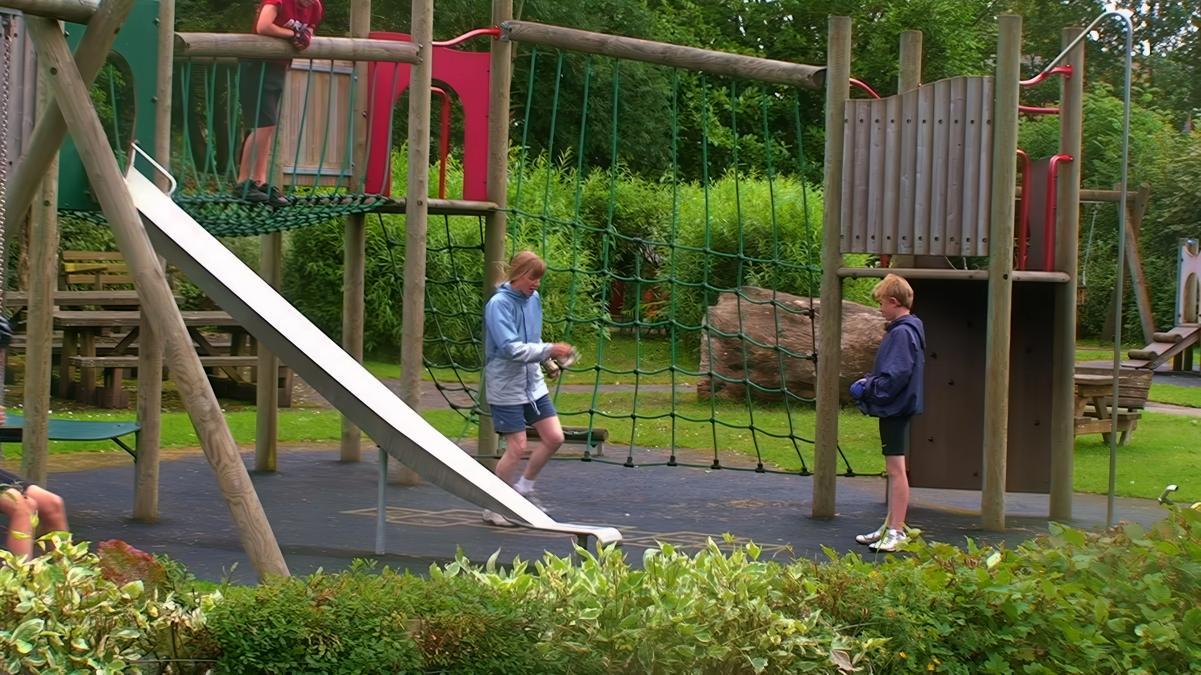 Heidi plays hopscotch at Ennerdale Bridge playpark.
