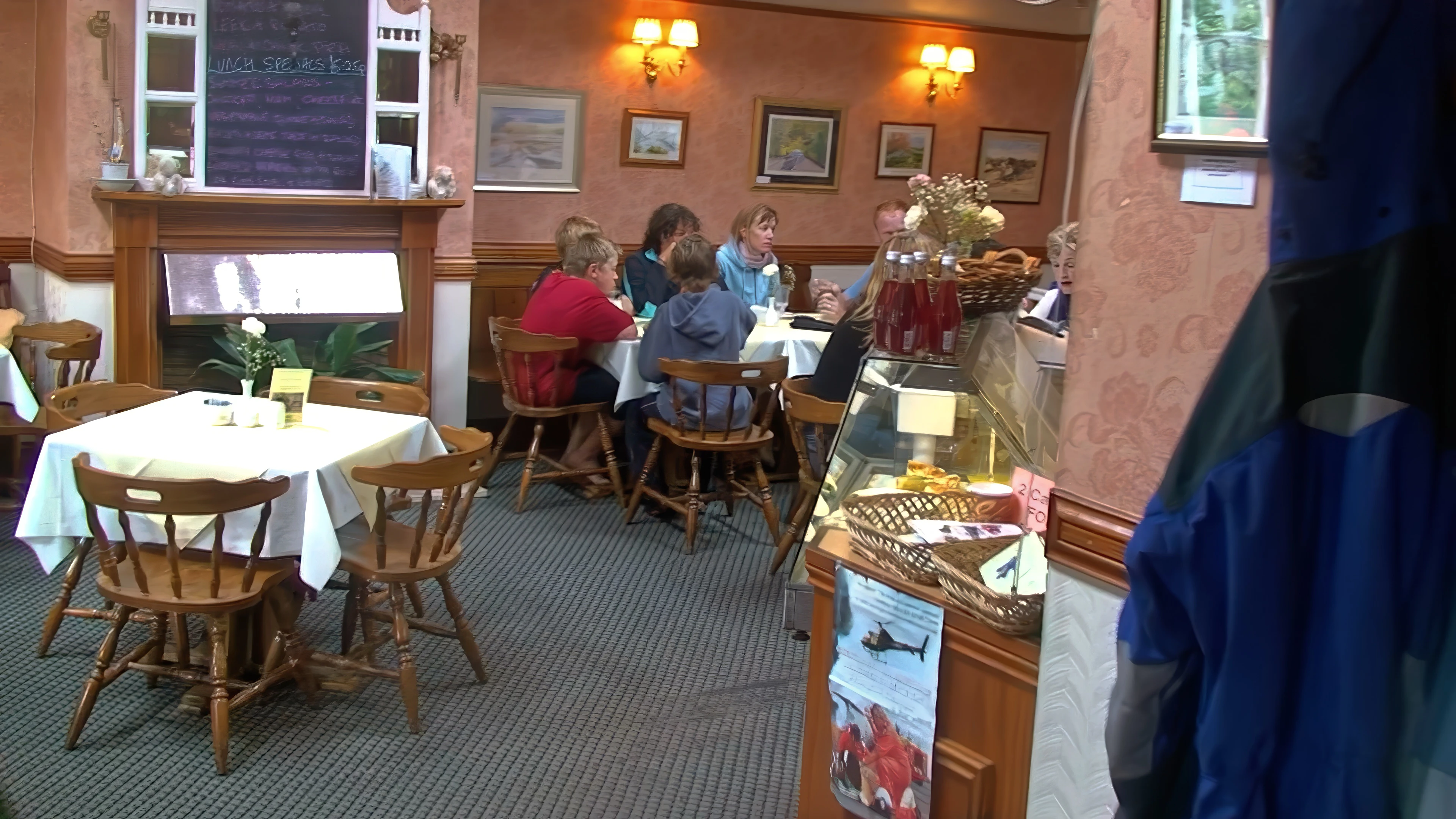 Salvation at Gosforth’s Lakeland Habit Café; the kindly owner helped us dry clothes.