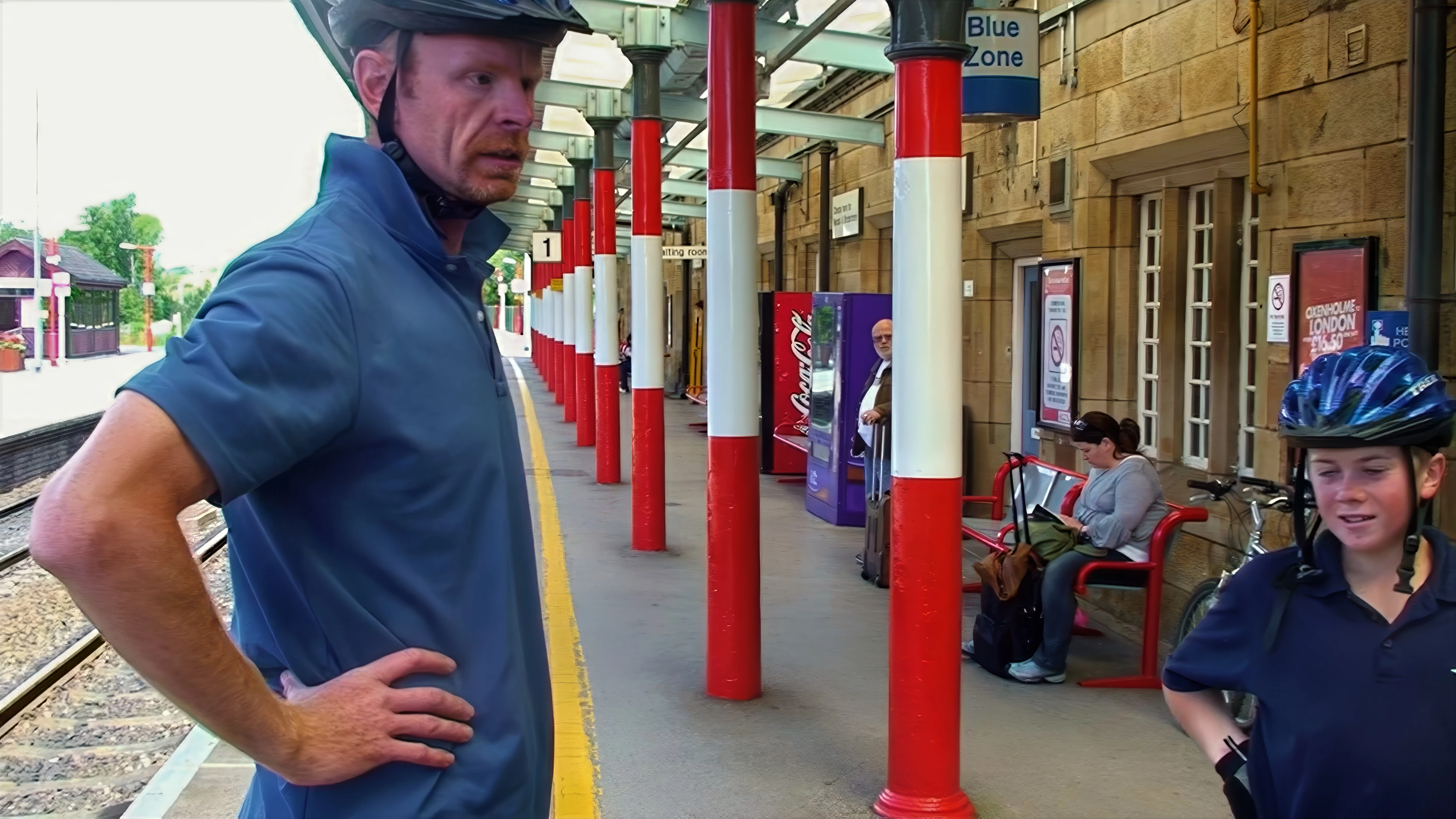 Charles rallies the group for the train back to Devon from Oxenholme.