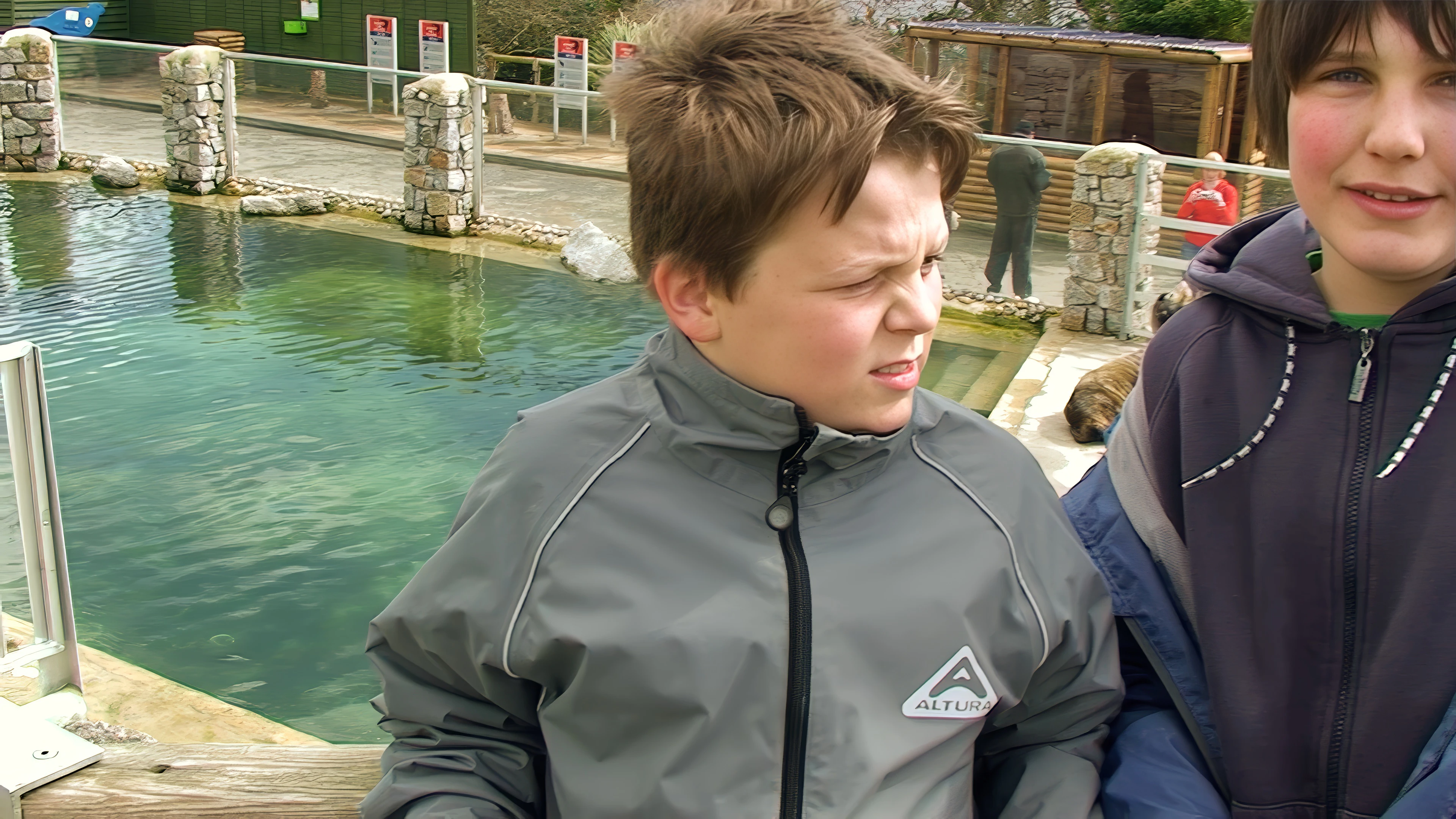 Ash and Zac by the sea lion pool.