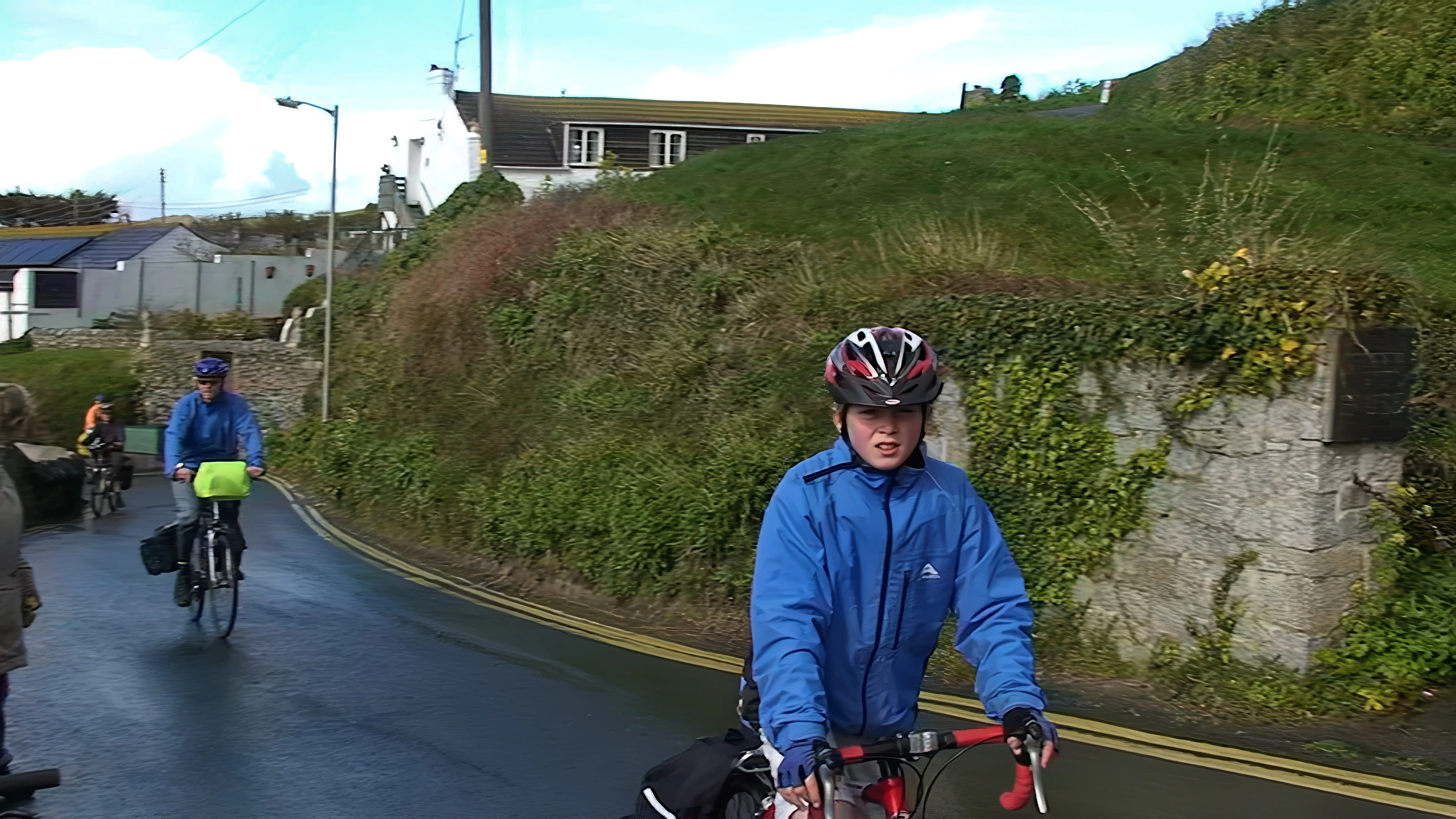 Charles and Olly pause at Portmellon.