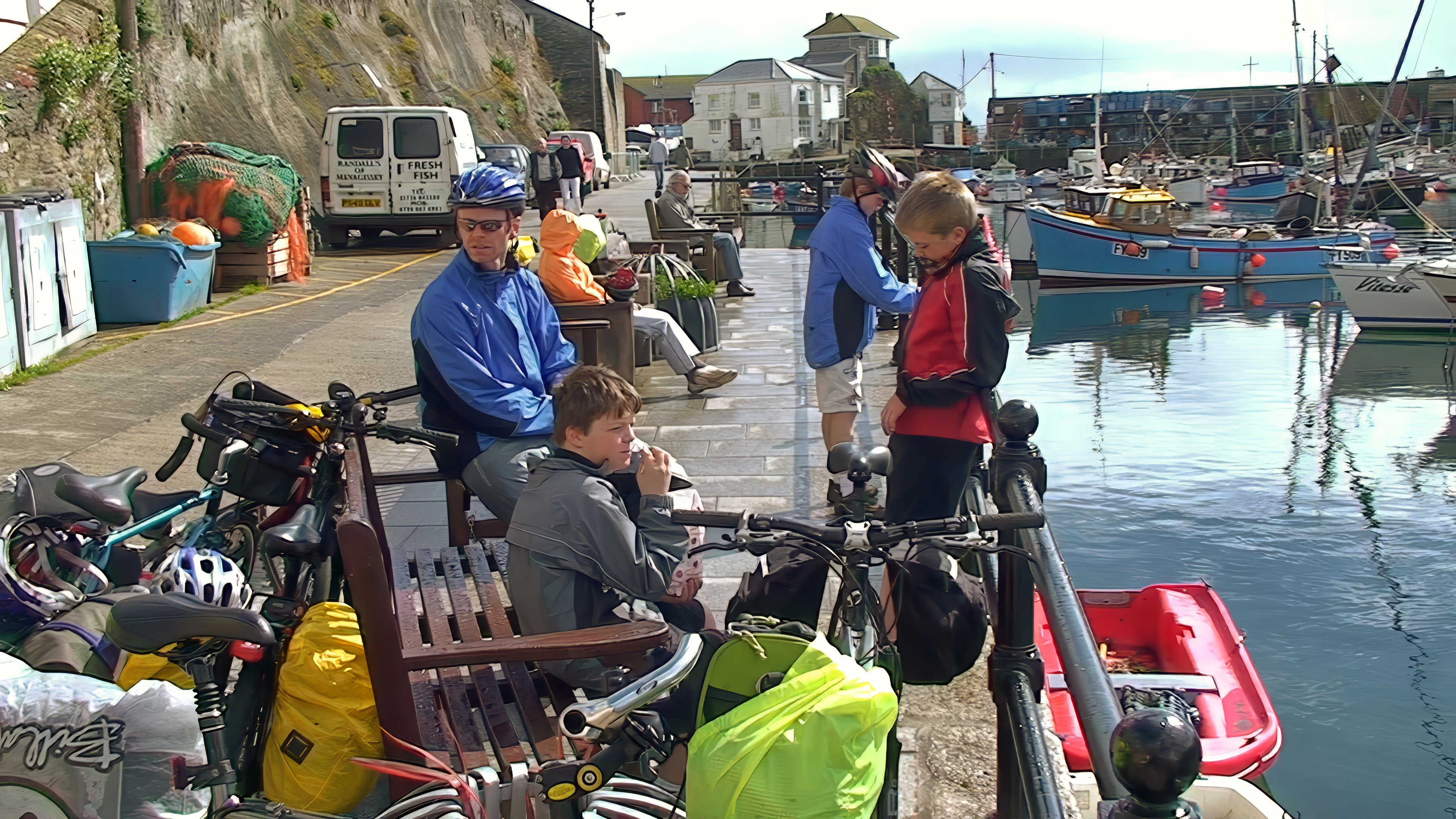 Our fudge stop in Mevagissey, 3.7 miles from Boswinger.