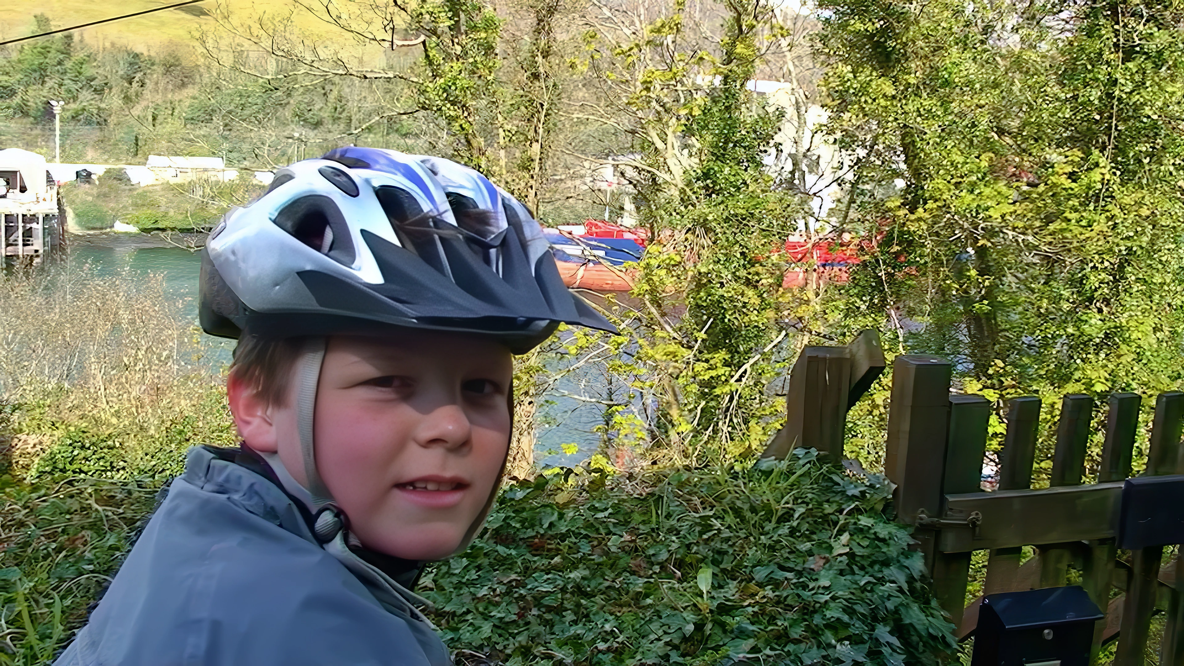 Climbing from Bodinnick, Ash spots a china clay cargo ship across the River Fowey.