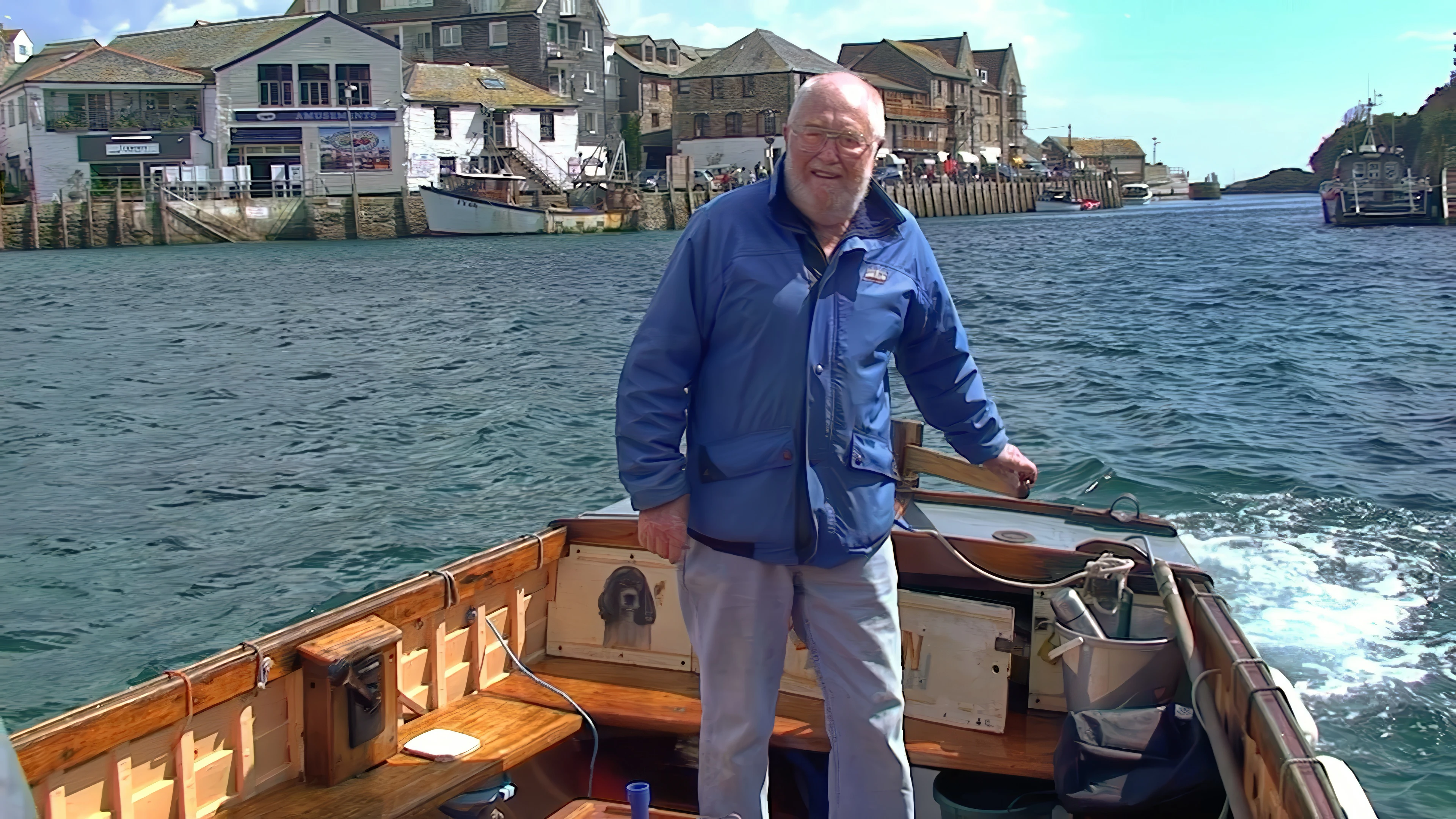 The friendly ferryman on the passenger ferry from West Looe to East Looe.