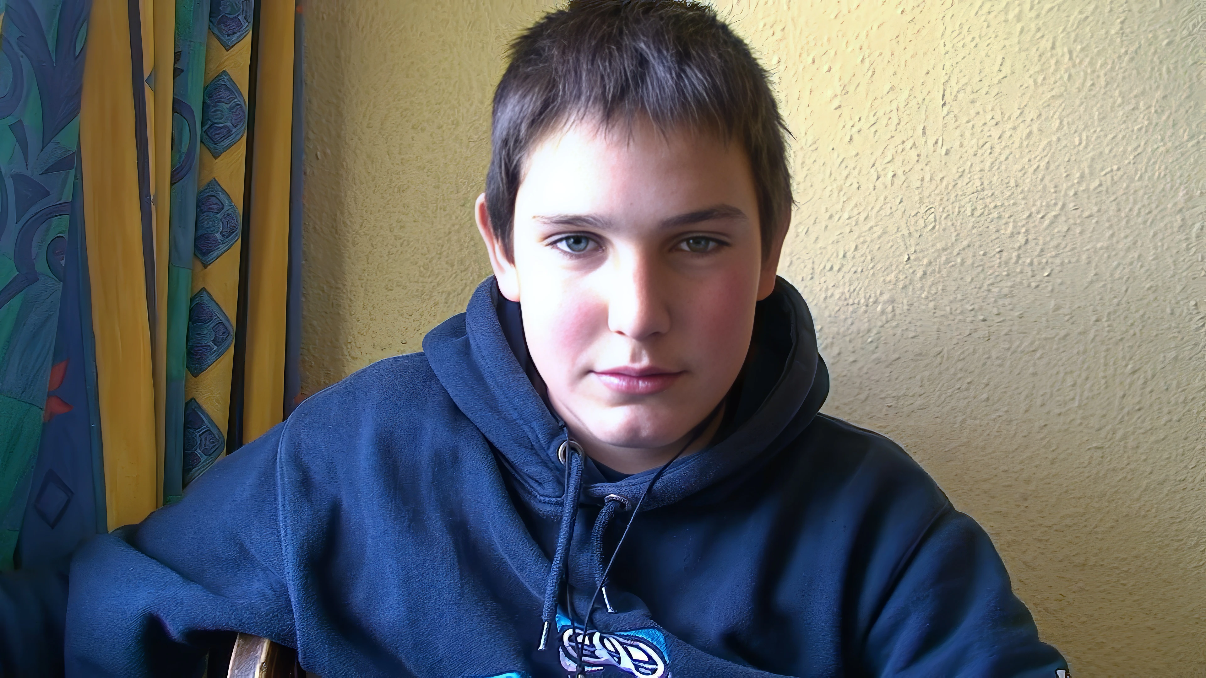Zac ready to leave Treyarnon Bay Youth Hostel.