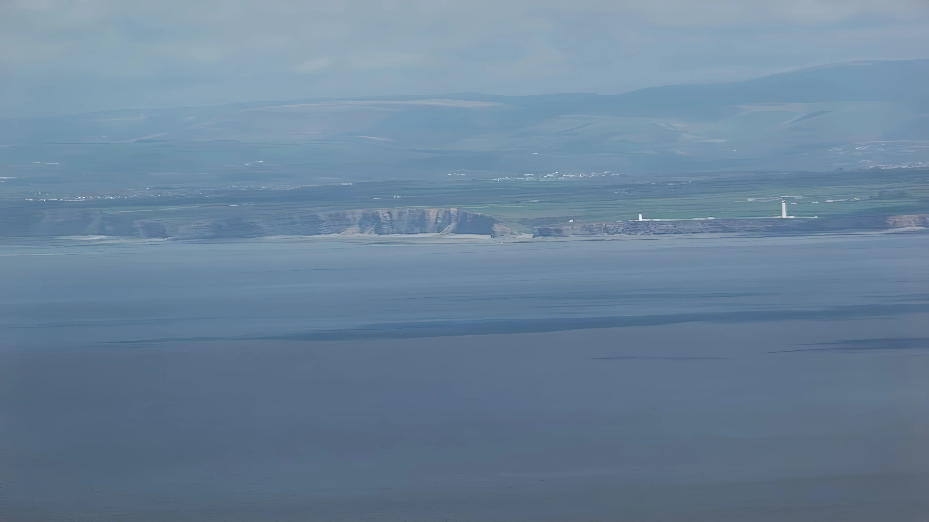 Nash Point lighthouse, near Bridgend, seen from North Hill, Minehead