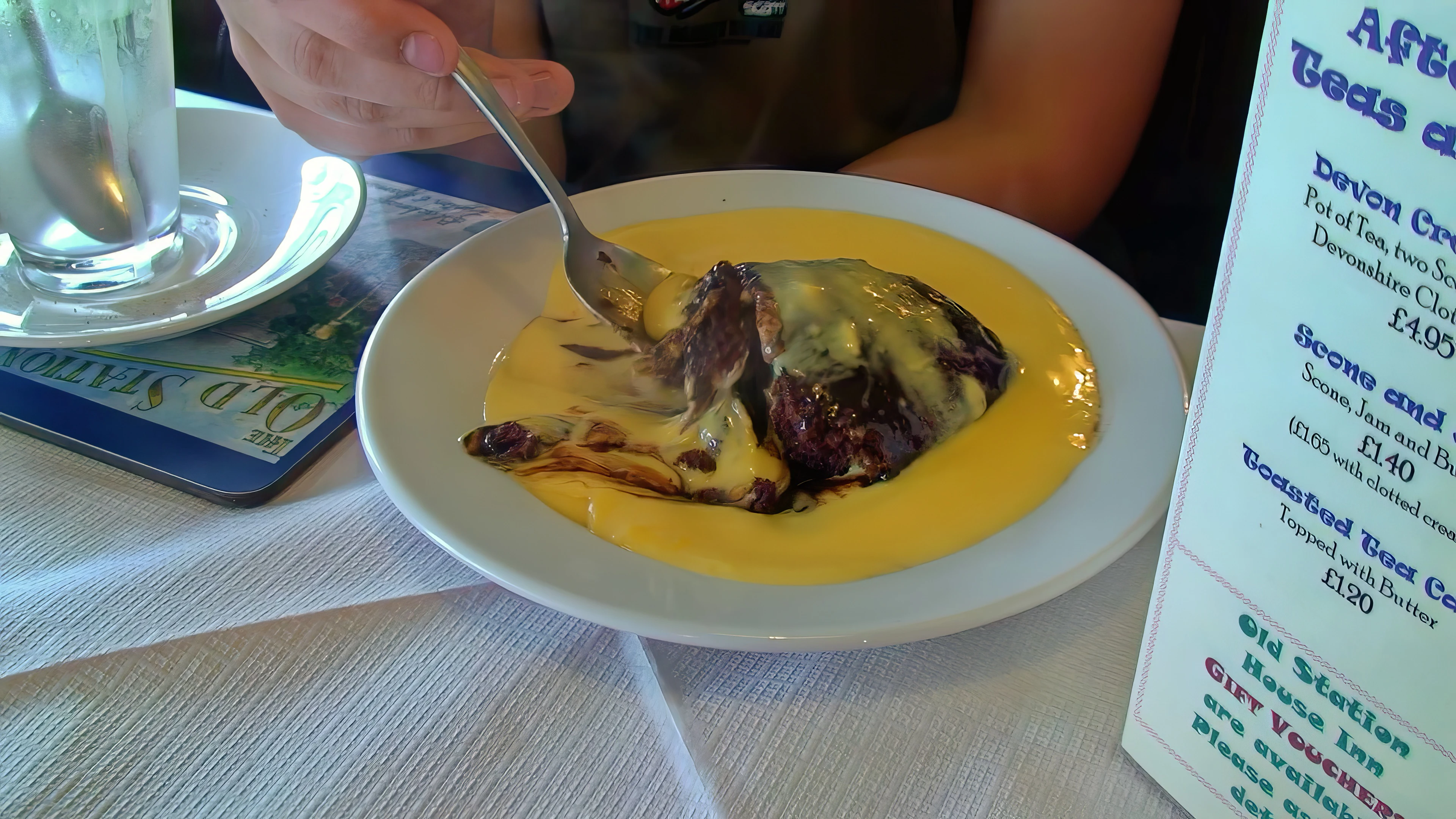 Zac’s sticky toffee pudding at the Old Station House Inn—perfect after the soaking.