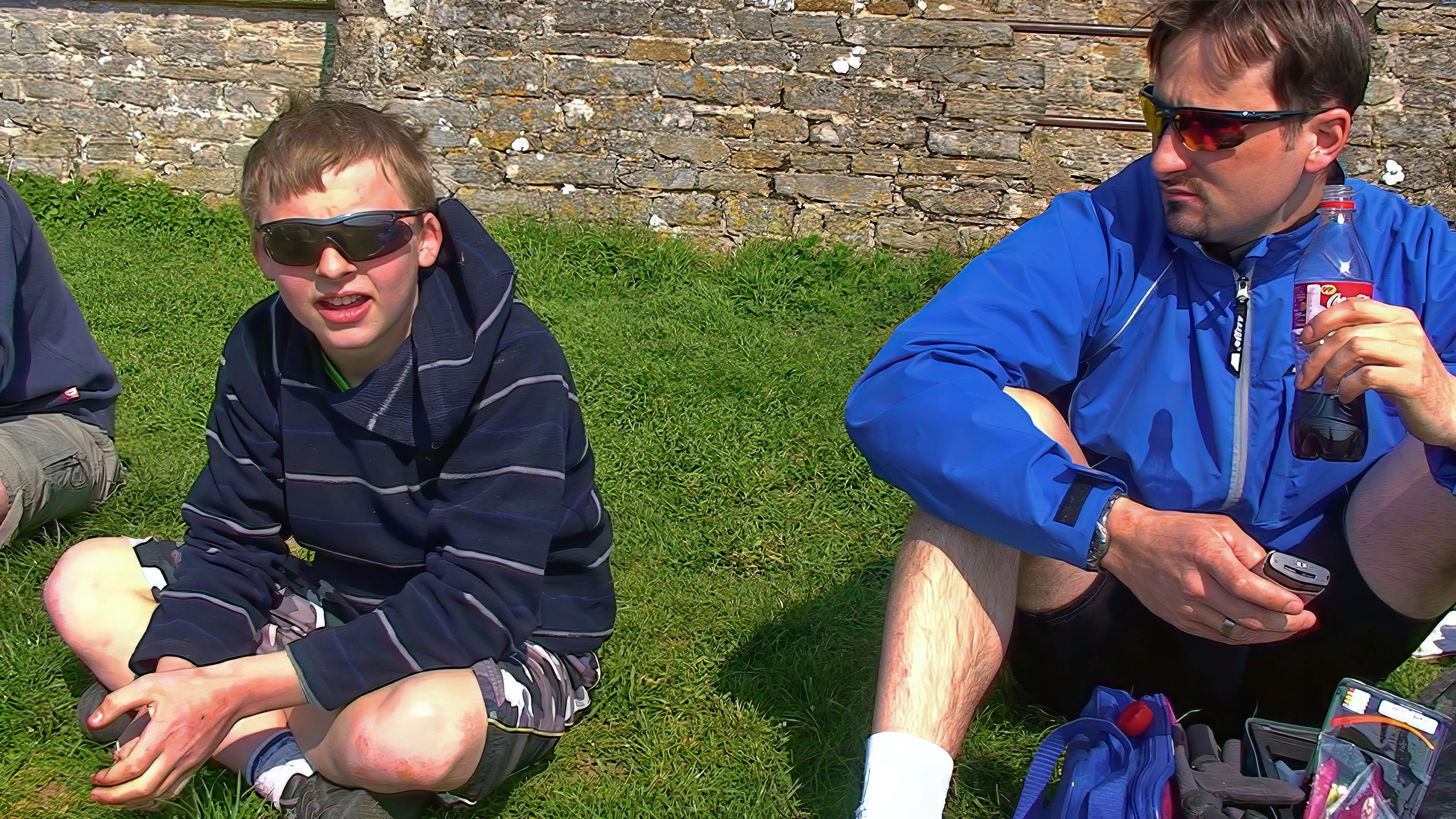 Sunny lunch atop Burrow Mump.