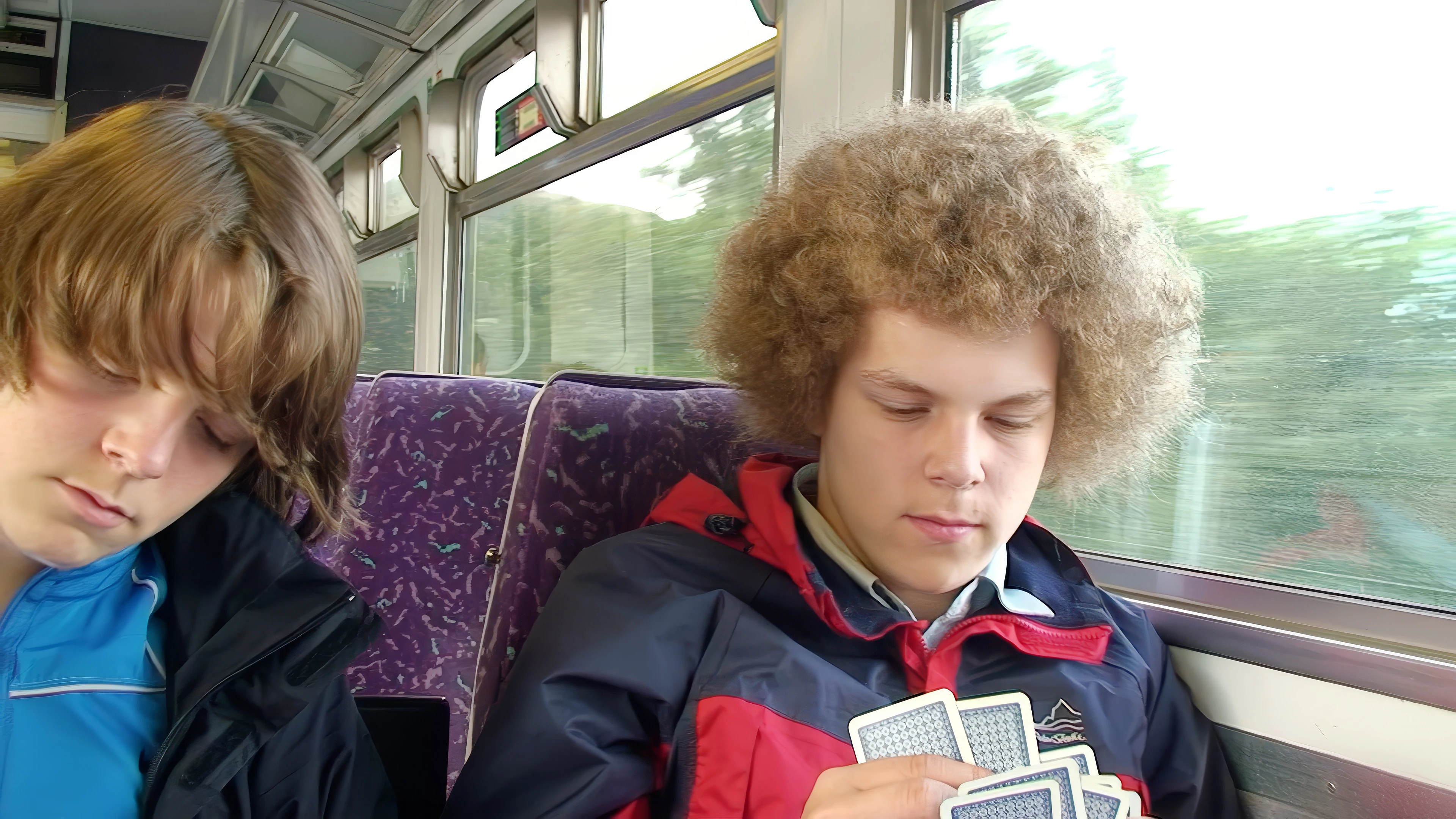 Ash and Ryan on the early Fort William-Mallaig train.